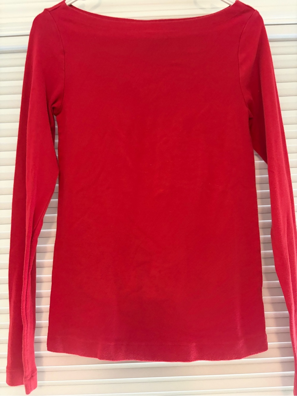 GAP Red Long-Sleeve Boatneck Top